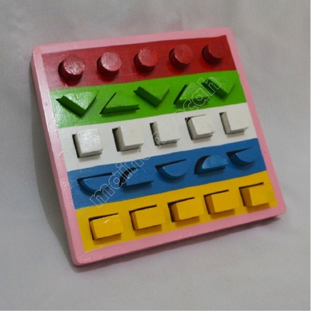 mainan edukatif - pasak warna geometri